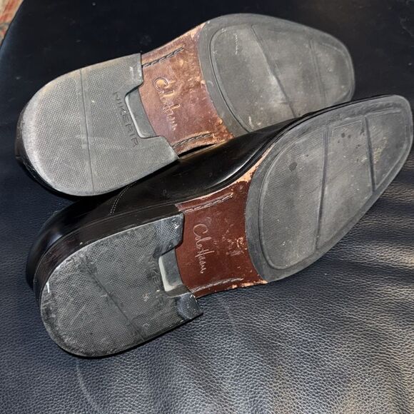 Cole Haan Air Madero Black Leather Cap Toe Nike Air Oxford Dress Shoes - Picture 10 of 11